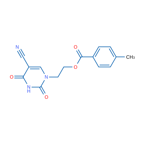 2-(5-Cyano-2,4-dioxo-1,2,3,4-tetrahydropyrimidin-1-yl)ethyl 4-methylbenzoate 1g