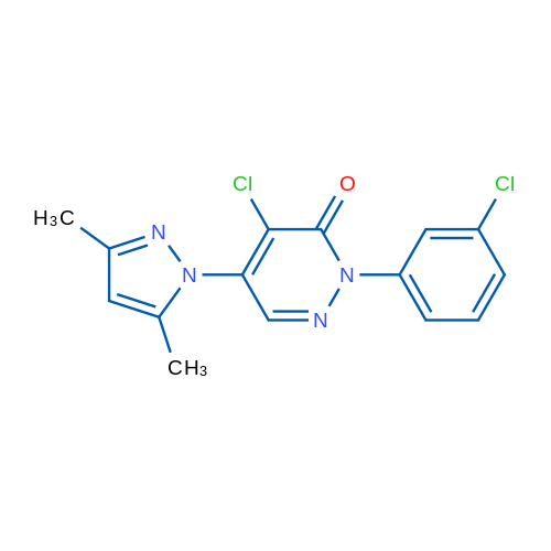 4-Chloro-2-(3-chlorophenyl)-5-(3,5-dimethyl-1H-pyrazol-1-yl)-2,3-dihydropyridazin-3-one 1g