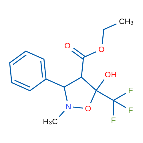 Ethyl 5-hydroxy-2-methyl-3-phenyl-5-(trifluoromethyl)-1,2-oxazolidine-4-carboxylate 1g