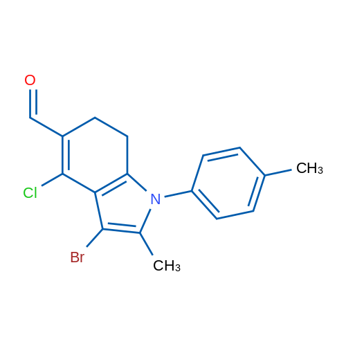 3-Bromo-4-chloro-2-methyl-1-p-tolyl-6,7-dihydro-1h-indole-5-carbaldehyde 5g