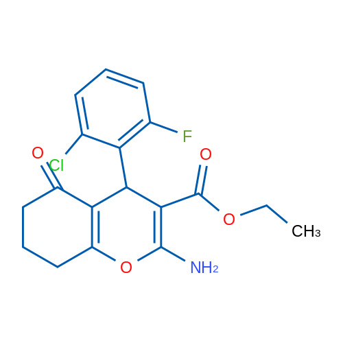 Ethyl 2-amino-4-(2-chloro-6-fluorophenyl)-5-oxo-5,6,7,8-tetrahydro-4H-chromene-3-carboxylate 1g