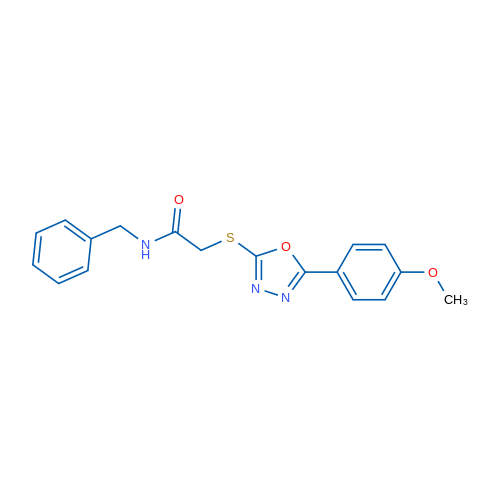 N-Benzyl-2-((5-(4-methoxyphenyl)-1,3,4-oxadiazol-2-yl)thio)acetamide 1g