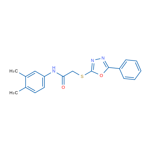 N-(3,4-Dimethylphenyl)-2-((5-phenyl-1,3,4-oxadiazol-2-yl)thio)acetamide 1g