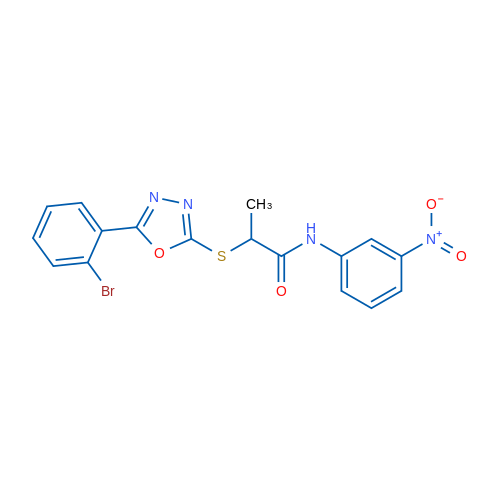 2-((5-(2-Bromophenyl)-1,3,4-oxadiazol-2-yl)thio)-N-(3-nitrophenyl)propanamide 1g