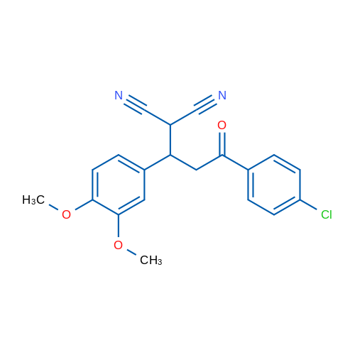 2-(3-(4-Chlorophenyl)-1-(3,4-dimethoxyphenyl)-3-oxopropyl)malononitrile 1g