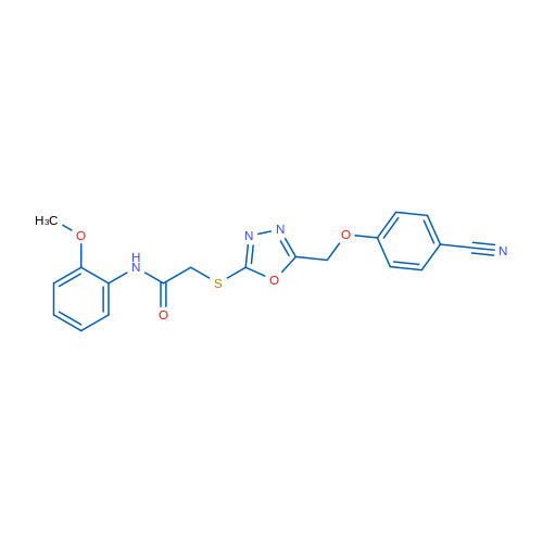 2-((5-((4-Cyanophenoxy)methyl)-1,3,4-oxadiazol-2-yl)thio)-N-(2-methoxyphenyl)acetamide 1g