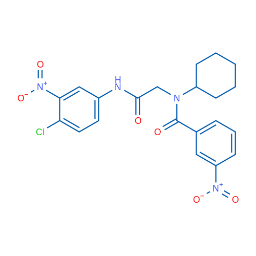 N-(2-((4-Chloro-3-nitrophenyl)amino)-2-oxoethyl)-N-cyclohexyl-3-nitrobenzamide 1g
