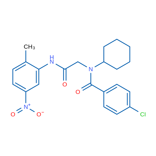 4-Chloro-N-cyclohexyl-N-(2-((2-methyl-5-nitrophenyl)amino)-2-oxoethyl)benzamide 1g