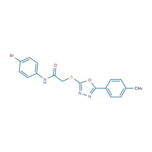 N-(4-Bromophenyl)-2-((5-(p-tolyl)-1,3,4-oxadiazol-2-yl)thio)acetamide 1g