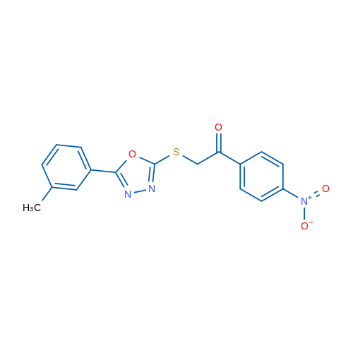 1-(4-Nitrophenyl)-2-((5-(m-tolyl)-1,3,4-oxadiazol-2-yl)thio)ethanone 1g