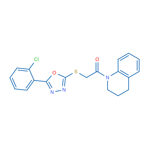2-((5-(2-Chlorophenyl)-1,3,4-oxadiazol-2-yl)thio)-1-(3,4-dihydroquinolin-1(2H)-yl)ethanone 1g