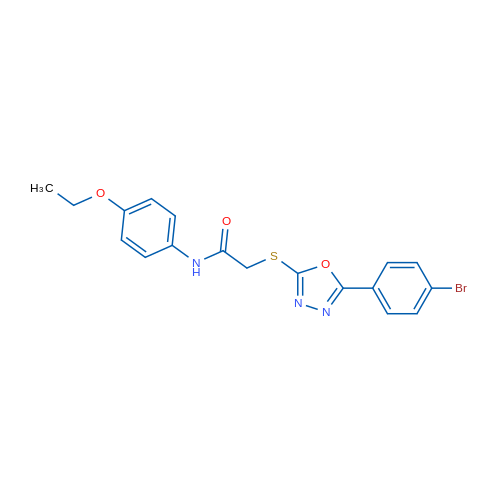 2-((5-(4-Bromophenyl)-1,3,4-oxadiazol-2-yl)thio)-N-(4-ethoxyphenyl)acetamide 1g