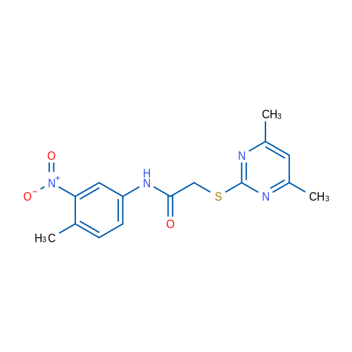 2-((4,6-Dimethylpyrimidin-2-yl)thio)-N-(4-methyl-3-nitrophenyl)acetamide 1g