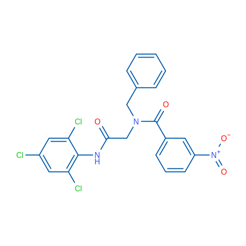 N-Benzyl-3-nitro-N-(2-oxo-2-((2,4,6-trichlorophenyl)amino)ethyl)benzamide 1g