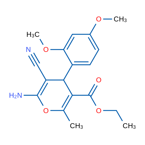 Ethyl 6-amino-5-cyano-4-(2,4-dimethoxyphenyl)-2-methyl-4H-pyran-3-carboxylate 1g