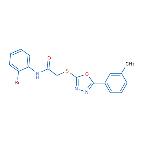 N-(2-Bromophenyl)-2-((5-(m-tolyl)-1,3,4-oxadiazol-2-yl)thio)acetamide 1g