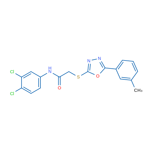 N-(3,4-Dichlorophenyl)-2-((5-(m-tolyl)-1,3,4-oxadiazol-2-yl)thio)acetamide 1g