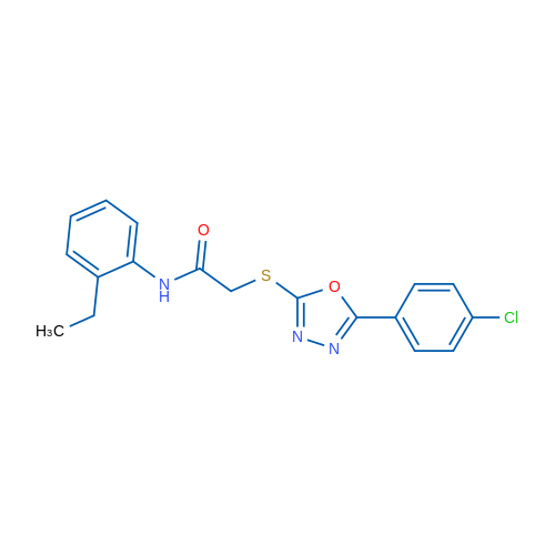 2-((5-(4-Chlorophenyl)-1,3,4-oxadiazol-2-yl)thio)-N-(2-ethylphenyl)acetamide 1g