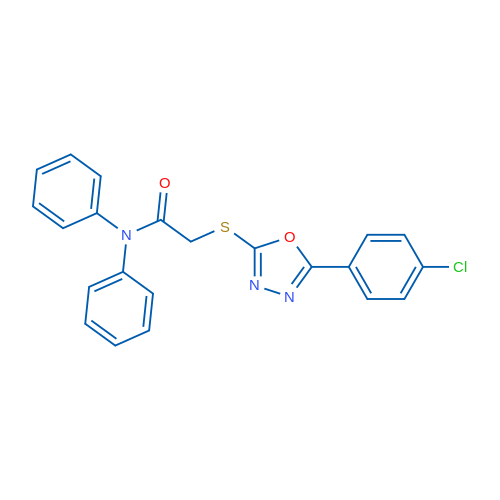 2-((5-(4-Chlorophenyl)-1,3,4-oxadiazol-2-yl)thio)-N,N-diphenylacetamide 1g