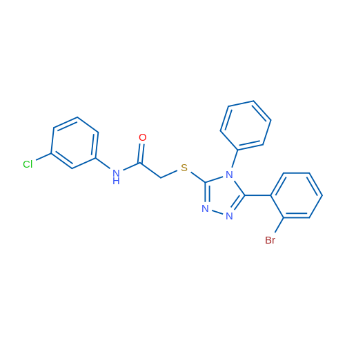 2-((5-(2-Bromophenyl)-4-phenyl-4H-1,2,4-triazol-3-yl)thio)-N-(3-chlorophenyl)acetamide 1g