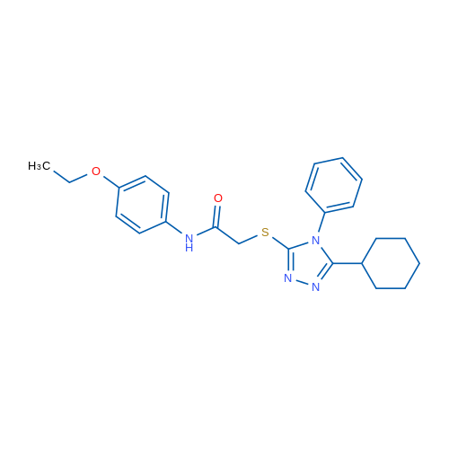 2-((5-Cyclohexyl-4-phenyl-4H-1,2,4-triazol-3-yl)thio)-N-(4-ethoxyphenyl)acetamide 1g