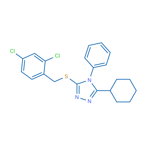 3-Cyclohexyl-5-((2,4-dichlorobenzyl)thio)-4-phenyl-4H-1,2,4-triazole 1g