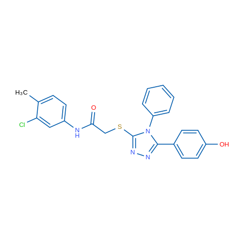 N-(3-Chloro-4-methylphenyl)-2-((5-(4-hydroxyphenyl)-4-phenyl-4H-1,2,4-triazol-3-yl)thio)acetamide 1g