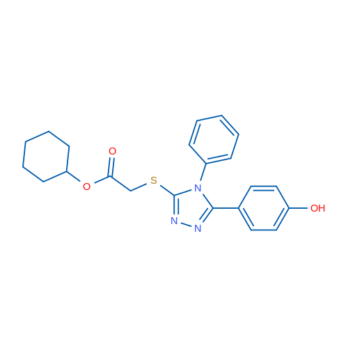 Cyclohexyl 2-((5-(4-hydroxyphenyl)-4-phenyl-4H-1,2,4-triazol-3-yl)thio)acetate 1g