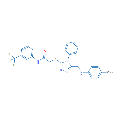 2-((4-Phenyl-5-((p-tolylamino)methyl)-4H-1,2,4-triazol-3-yl)thio)-N-(3-(trifluoromethyl)phenyl)acetamide 1g