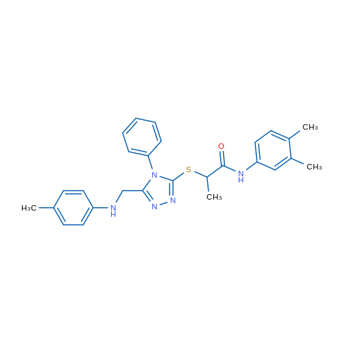 N-(3,4-Dimethylphenyl)-2-((4-phenyl-5-((p-tolylamino)methyl)-4H-1,2,4-triazol-3-yl)thio)propanamide 1g
