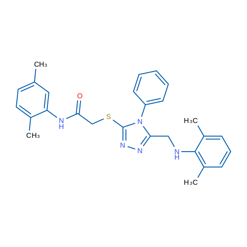 N-(2,5-Dimethylphenyl)-2-((5-(((2,6-dimethylphenyl)amino)methyl)-4-phenyl-4H-1,2,4-triazol-3-yl)thio)acetamide 1g