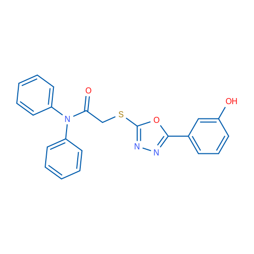 2-((5-(3-Hydroxyphenyl)-1,3,4-oxadiazol-2-yl)thio)-N,N-diphenylacetamide 1g