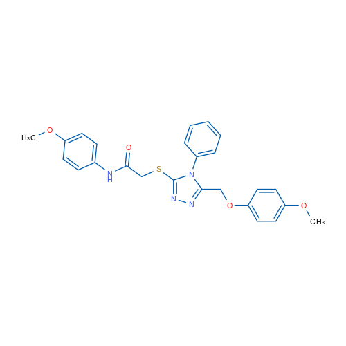 2-((5-((4-Methoxyphenoxy)methyl)-4-phenyl-4H-1,2,4-triazol-3-yl)thio)-N-(4-methoxyphenyl)acetamide 1g