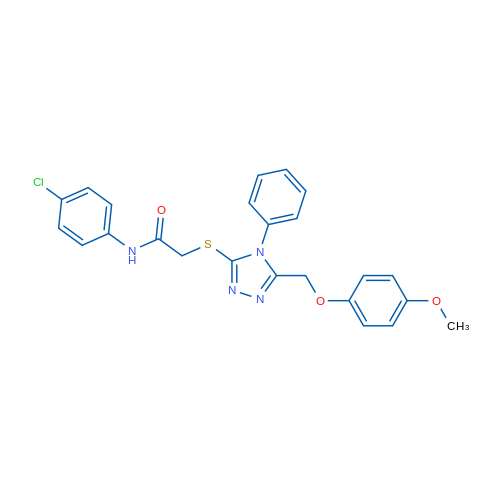 N-(4-Chlorophenyl)-2-((5-((4-methoxyphenoxy)methyl)-4-phenyl-4H-1,2,4-triazol-3-yl)thio)acetamide 1g