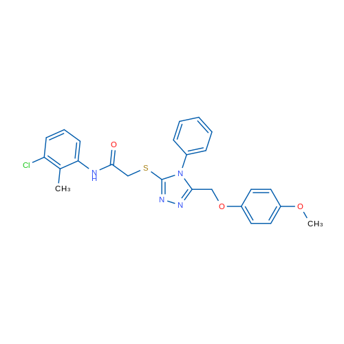 N-(3-Chloro-2-methylphenyl)-2-((5-((4-methoxyphenoxy)methyl)-4-phenyl-4H-1,2,4-triazol-3-yl)thio)acetamide 1g