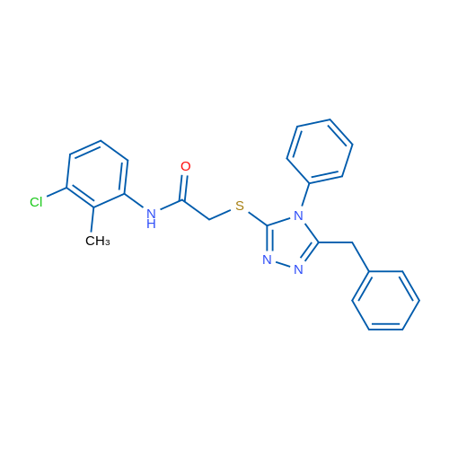 2-((5-Benzyl-4-phenyl-4H-1,2,4-triazol-3-yl)thio)-N-(3-chloro-2-methylphenyl)acetamide 1g