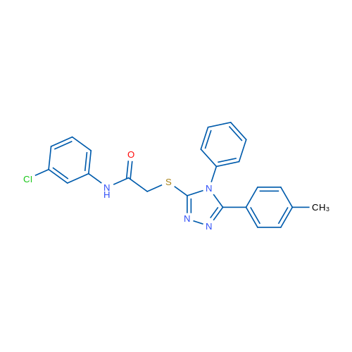N-(3-Chlorophenyl)-2-((4-phenyl-5-(p-tolyl)-4H-1,2,4-triazol-3-yl)thio)acetamide 1g