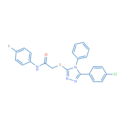 2-((5-(4-Chlorophenyl)-4-phenyl-4H-1,2,4-triazol-3-yl)thio)-N-(4-fluorophenyl)acetamide 1g