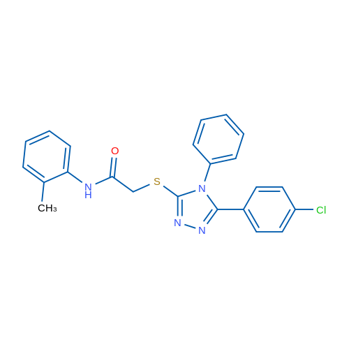 2-((5-(4-Chlorophenyl)-4-phenyl-4H-1,2,4-triazol-3-yl)thio)-N-(o-tolyl)acetamide 1g