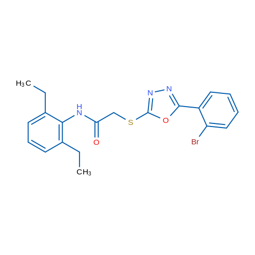 2-((5-(2-Bromophenyl)-1,3,4-oxadiazol-2-yl)thio)-N-(2,6-diethylphenyl)acetamide 1g