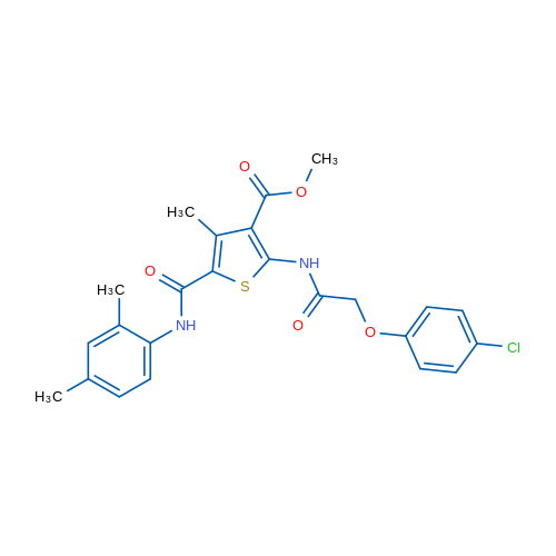 Methyl 2-(2-(4-chlorophenoxy)acetamido)-5-((2,4-dimethylphenyl)carbamoyl)-4-methylthiophene-3-carboxylate 1g