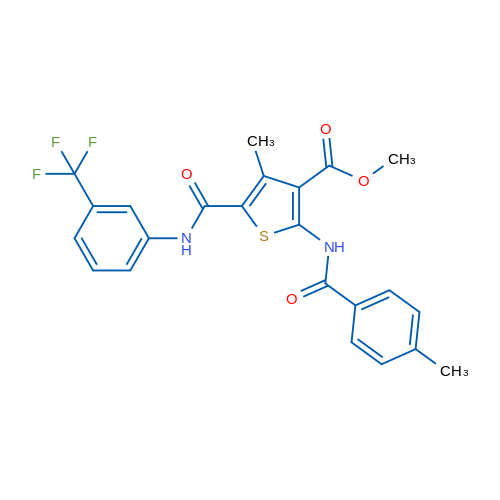 Methyl 4-methyl-2-(4-methylbenzamido)-5-((3-(trifluoromethyl)phenyl)carbamoyl)thiophene-3-carboxylate 1g