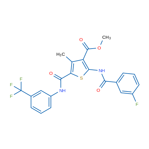 Methyl 2-(3-fluorobenzamido)-4-methyl-5-((3-(trifluoromethyl)phenyl)carbamoyl)thiophene-3-carboxylate 1g