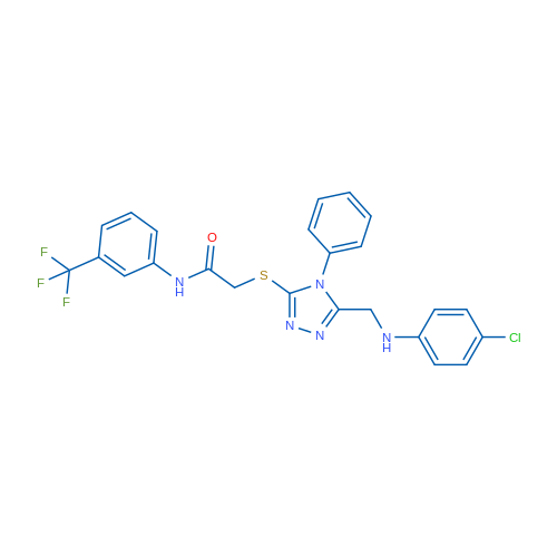 2-((5-(((4-Chlorophenyl)amino)methyl)-4-phenyl-4H-1,2,4-triazol-3-yl)thio)-N-(3-(trifluoromethyl)phenyl)acetamide 1g