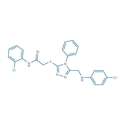 N-(2-Chlorophenyl)-2-((5-(((4-chlorophenyl)amino)methyl)-4-phenyl-4H-1,2,4-triazol-3-yl)thio)acetamide 1g
