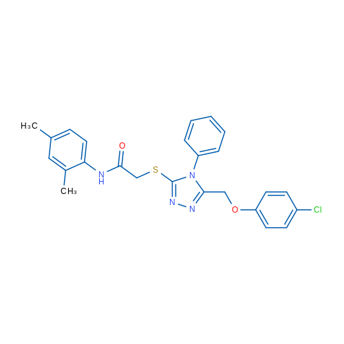 2-((5-((4-Chlorophenoxy)methyl)-4-phenyl-4H-1,2,4-triazol-3-yl)thio)-N-(2,4-dimethylphenyl)acetamide 1g