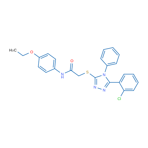 2-((5-(2-Chlorophenyl)-4-phenyl-4H-1,2,4-triazol-3-yl)thio)-N-(4-ethoxyphenyl)acetamide 1g