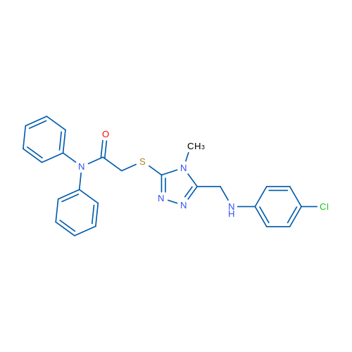 2-((5-(((4-Chlorophenyl)amino)methyl)-4-methyl-4H-1,2,4-triazol-3-yl)thio)-N,N-diphenylacetamide 1g