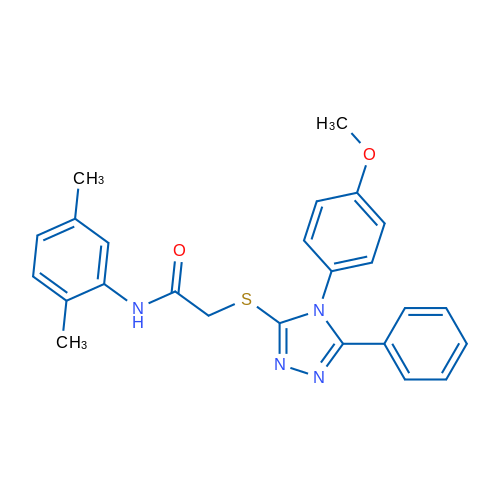 N-(2,5-Dimethylphenyl)-2-((4-(4-methoxyphenyl)-5-phenyl-4H-1,2,4-triazol-3-yl)thio)acetamide 1g