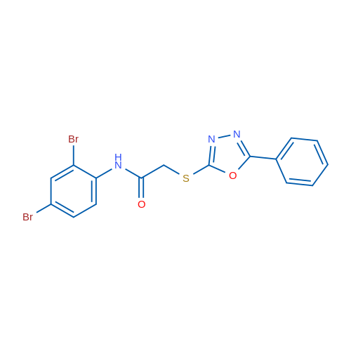 N-(2,4-Dibromophenyl)-2-((5-phenyl-1,3,4-oxadiazol-2-yl)thio)acetamide 1g